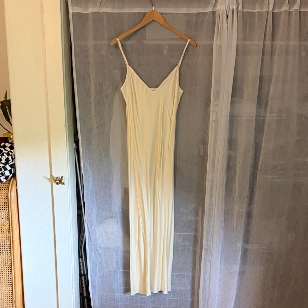 Cali Dreaming Ivory Slip Maxi Dress - Simple Spaghetti Strap
